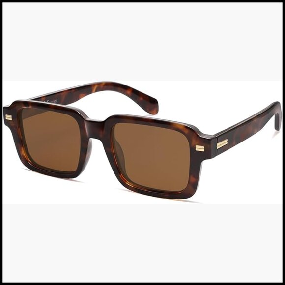 Polarized Square Sunglasses with UV400 TAC Lenses, Retro Frame main image 5